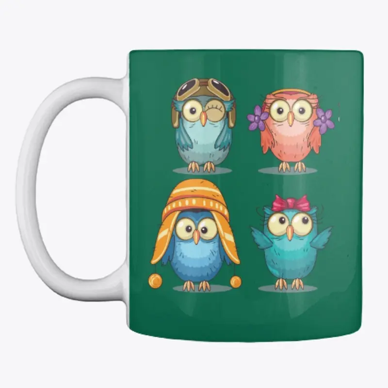 Eight little crazy owls